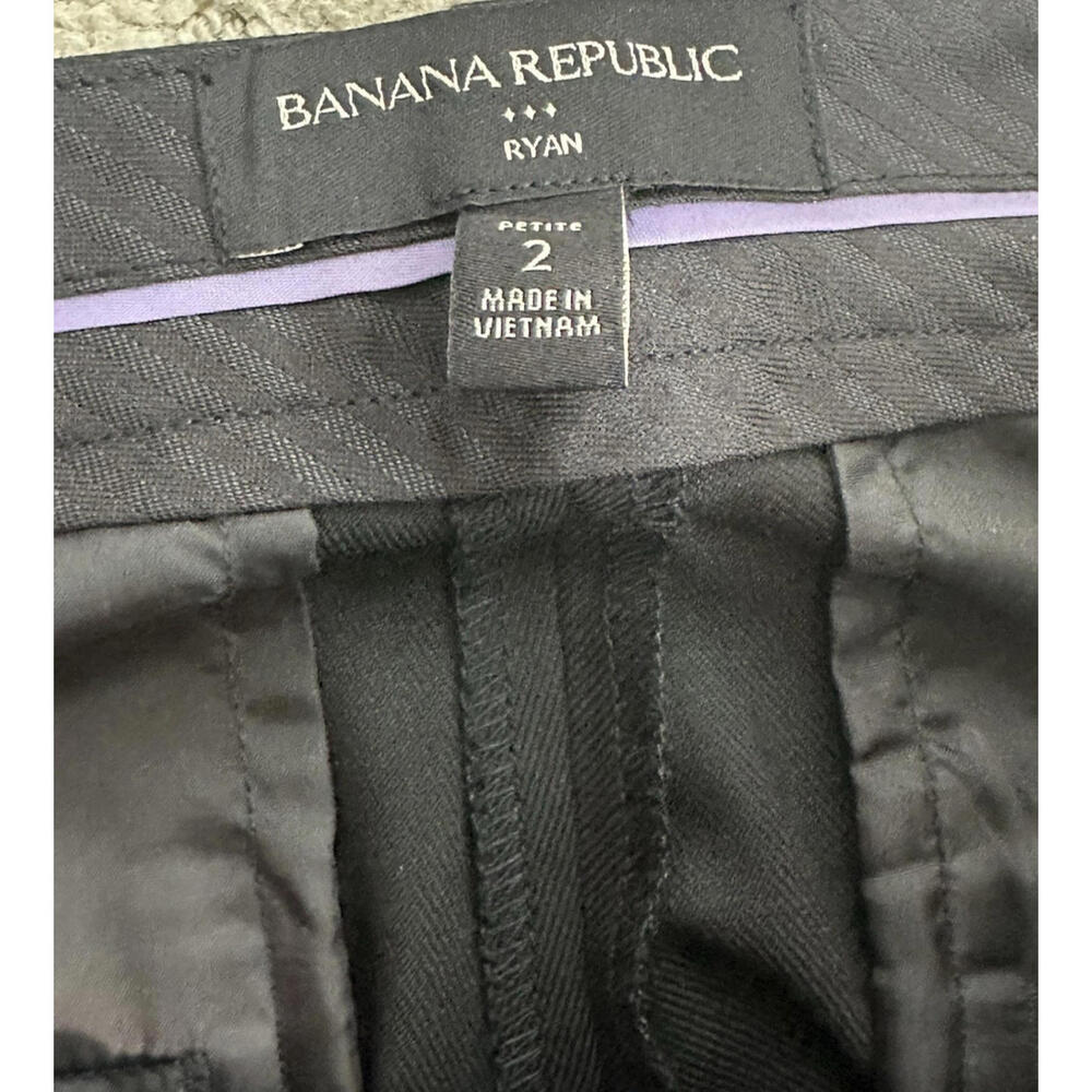 Banana Republic Ryan 2 Petite Ankle Black Mid Rise Straight Pants Career Work - Picture 5 of 6